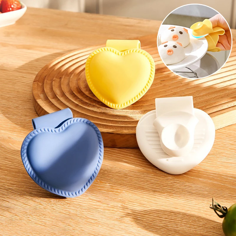 1Pc Thicken Baking Silicone Oven Mitts Microwave Oven Glove Heat Insulation Anti-slip Grips Bowl Pot Clips Kitchen Gadgets