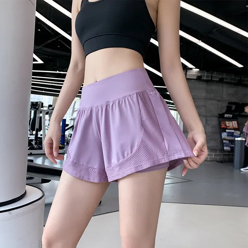 Summer Women's Anti-Exposure Two-Piece Illusion Loose-Fit High-Waisted Quick-Dry Thin Breathable Yoga Running Fitness Pants