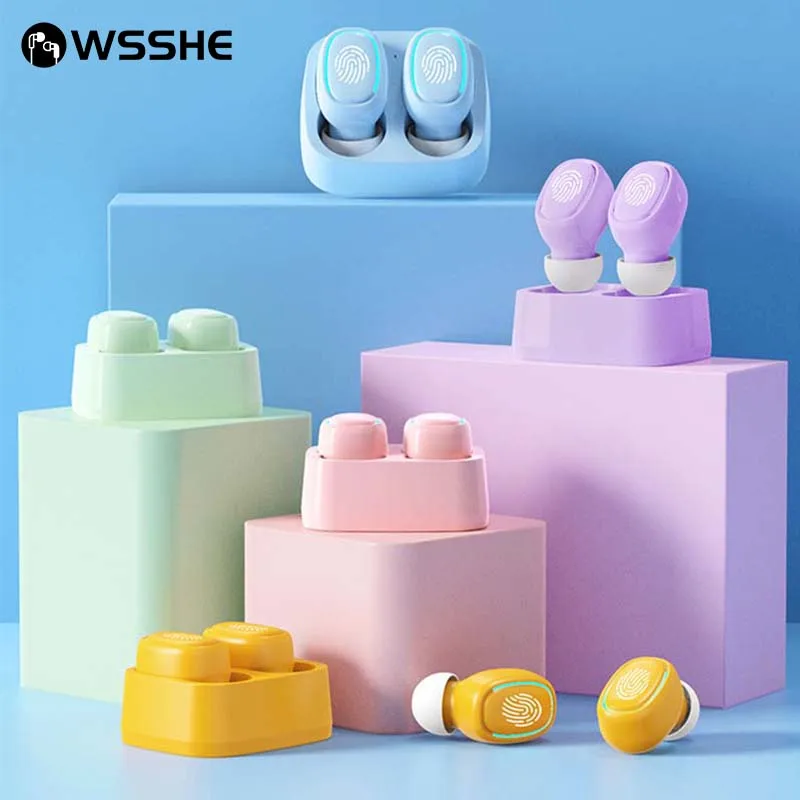 

Wireless Bluetooth Earphone Light Mini High Quality Headset Touch Control Earbuds Stereo Color In-Ear Game Headphones