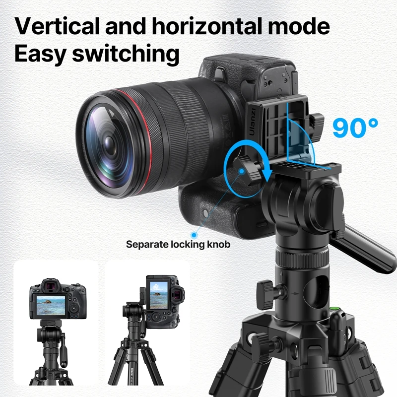 Ulanzi MT-65 1.76M Bluetooth Remote Control Tripod DSLR Camera Phone Video Tripod Extended Arm Horizontal Tripod
