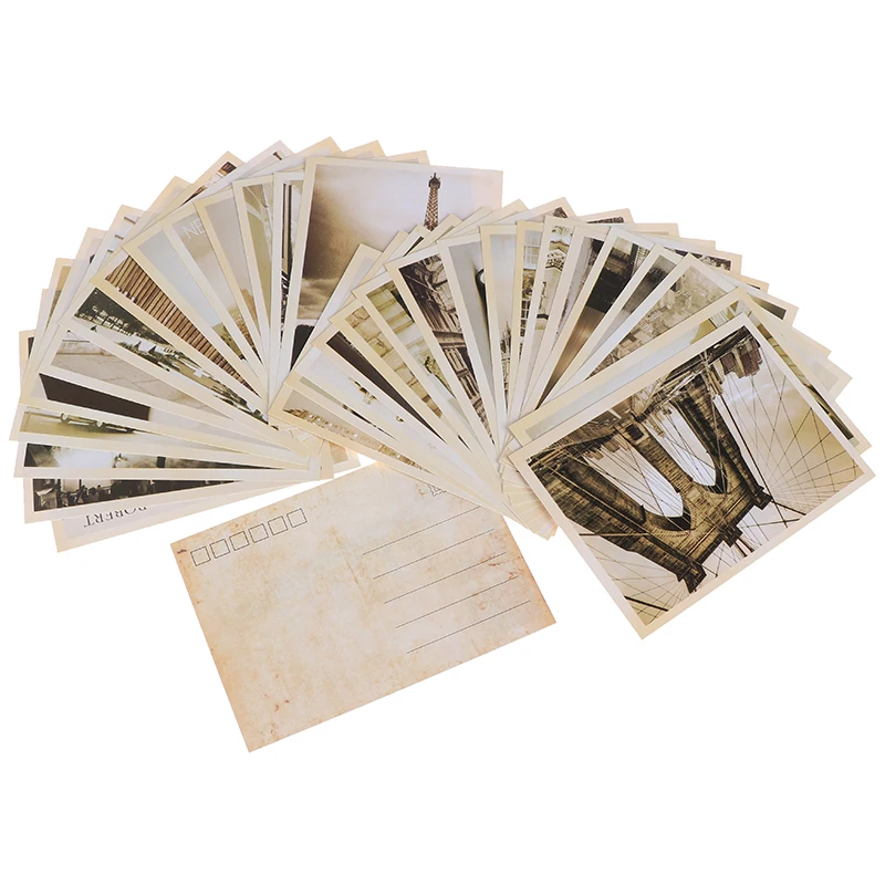 32pcs Travel Postcard Vintage Landscape Building Photo Picture Poster Post Pards photo cards