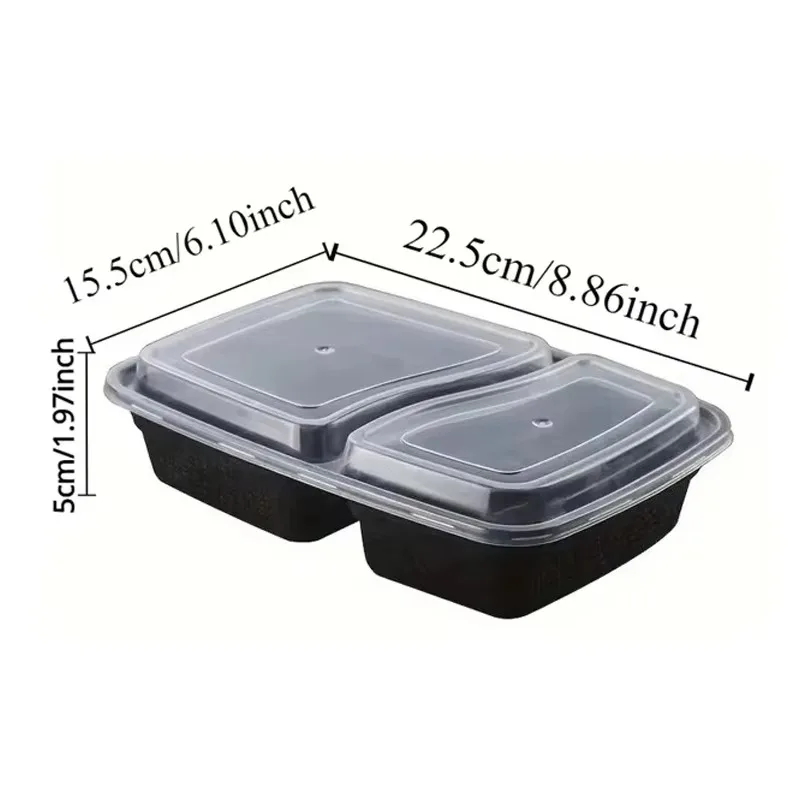 Description Picture 2 of item10PCS Disposable Meal Box with Lid Household Kitchen Restaurant Outdoor Picnic Fruits Takeout Plastic Food Storage Container