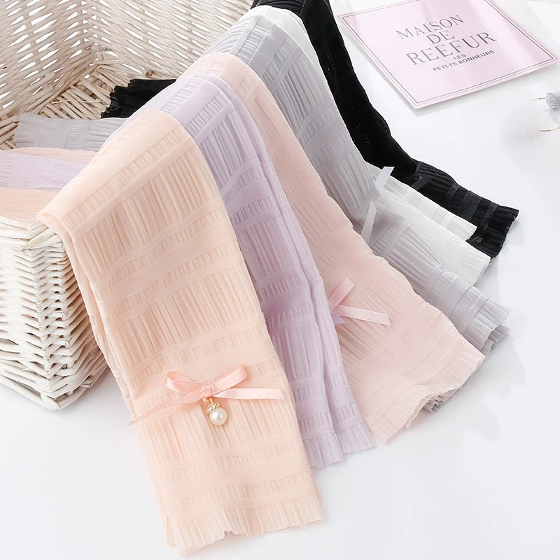 1 Pair Summer Pearl Sleeves Outdoor Sun Protection Women Bow Long Ice Seeves Sun Protection Sleeves Thin Gloves Accessories