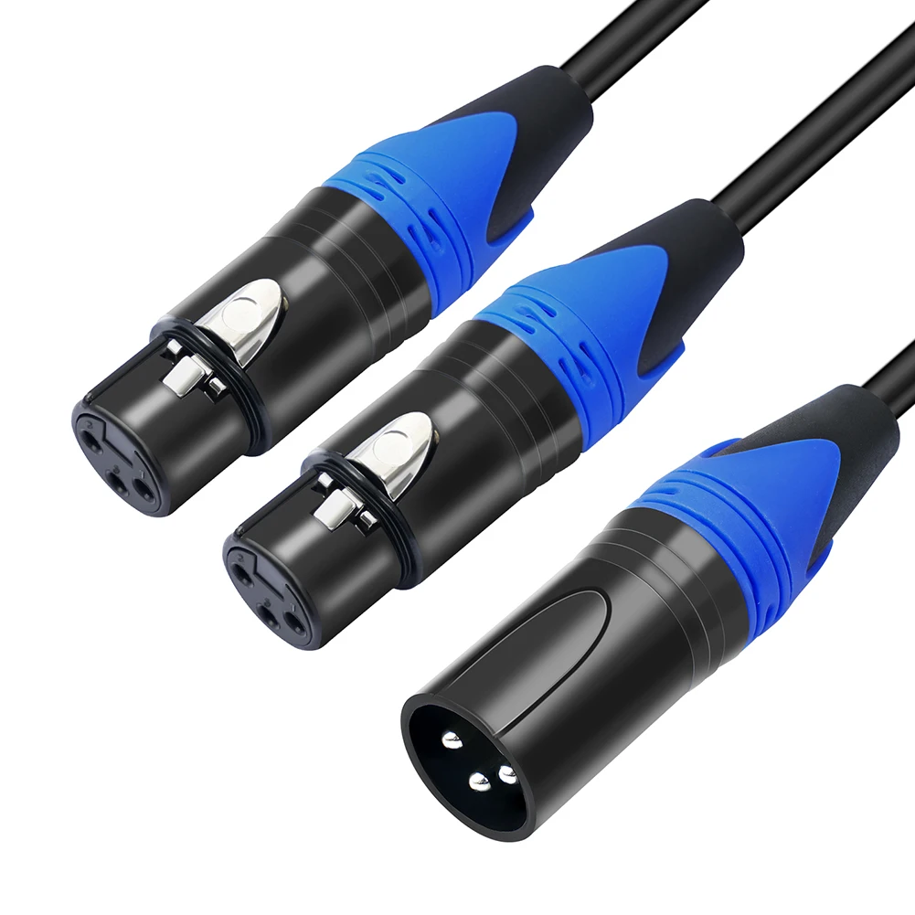 50cm 1 XLR Female To 2 XLR Male XLR Y Splitter Cable Female To 2 Male XLR Y Cable Microphone Splitter Cord for Mixer