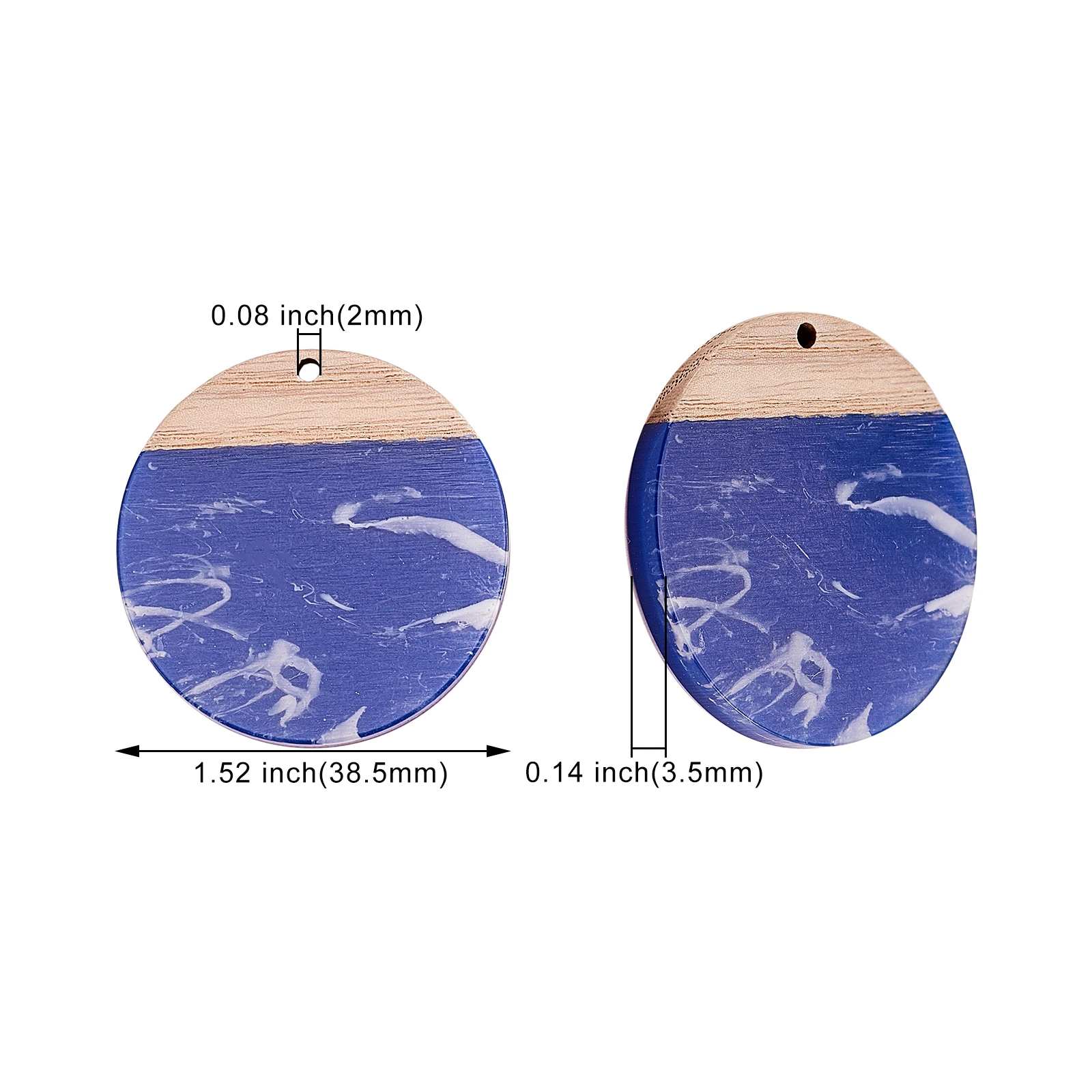 16Pcs 4 Farben Transparent Harz & Walnut Holz Anhänger, für DIY Ohrringe Halsketten Machen Schmuck Handwerk Zubehör – Detail 2