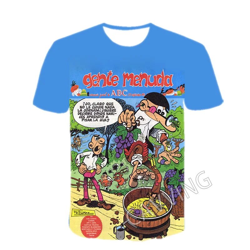 Stylish 3D Print Mortadelo y Filemón Graphic Casual T-Shirts - Unisex Harajuku Hip Hop Tops