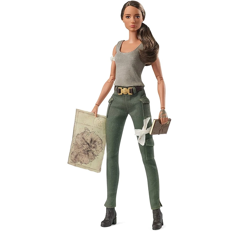 Original Mattel Barbie Dolls Tomb Raider Collection Black Label Toys for Girls Birthday Christmas Gifts Genuine Top Brand