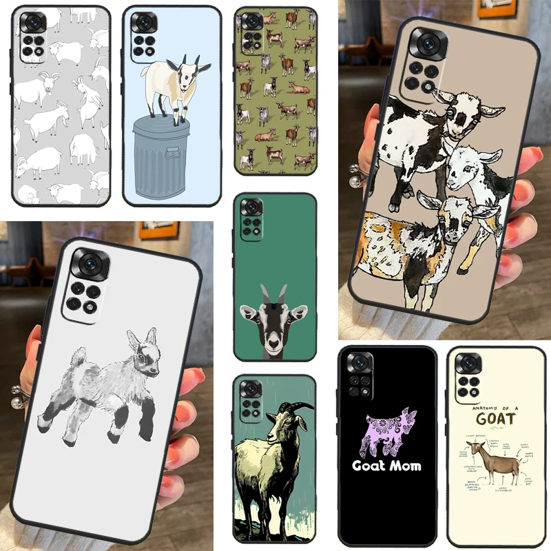 Cute Baby Pygmy Goat Case Per Xiaomi Redmi Note 11 10 Pro Note 12 8 9 Pro 11S 10S 9S Redmi 10C 12C 9C 9T Coque