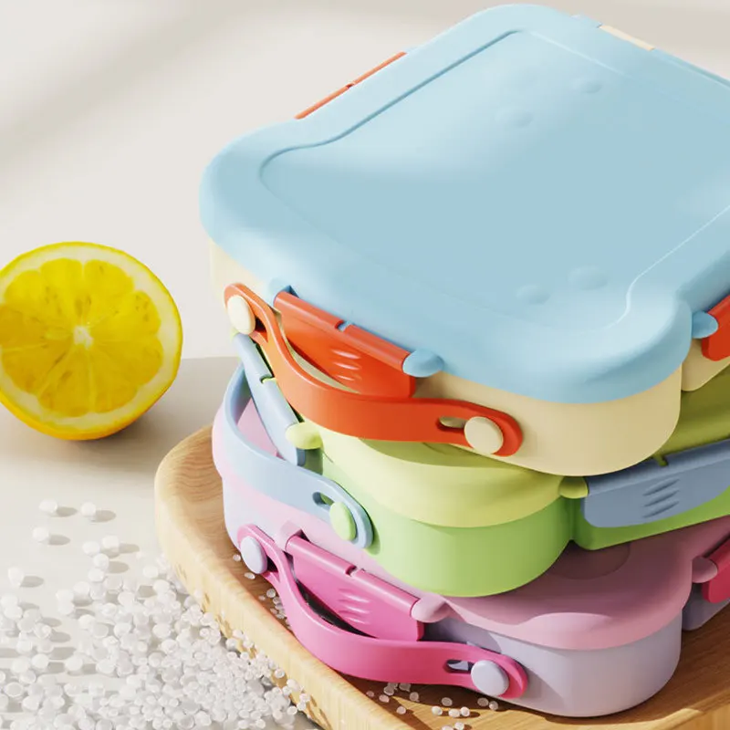 Bento Lunch Box Set Leak Proof Snack Box with Spice Cup & Utensils BPA Free Portable Handle Meal Container for School Travel BBQ - 6