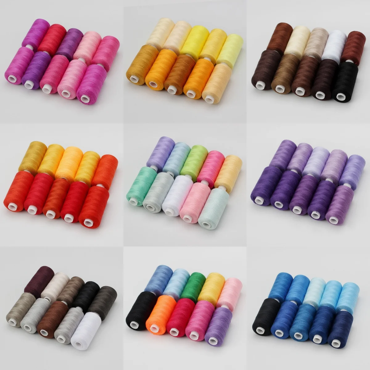 10Roll-Set-400-Yards-Sewing-Thread-Machine-Hand-Embroidery-Good ...
