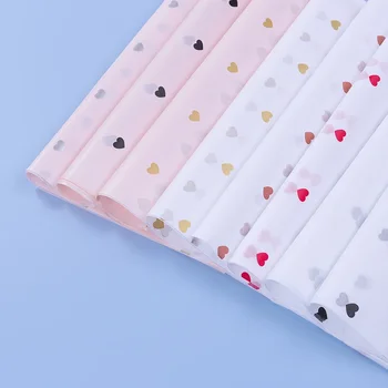 DIY 수제 선물 포장지, 스타 러브 도트 패턴 티슈 페이퍼, 꽃 포장 재료, 50*70 cm, 로트당 10 매