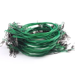 20pcs Fishing Accessories Tools Anti Bite Steel Fishing Line Steel Wire Leader With Swivel Lead Metal Trolling Anti-breakage