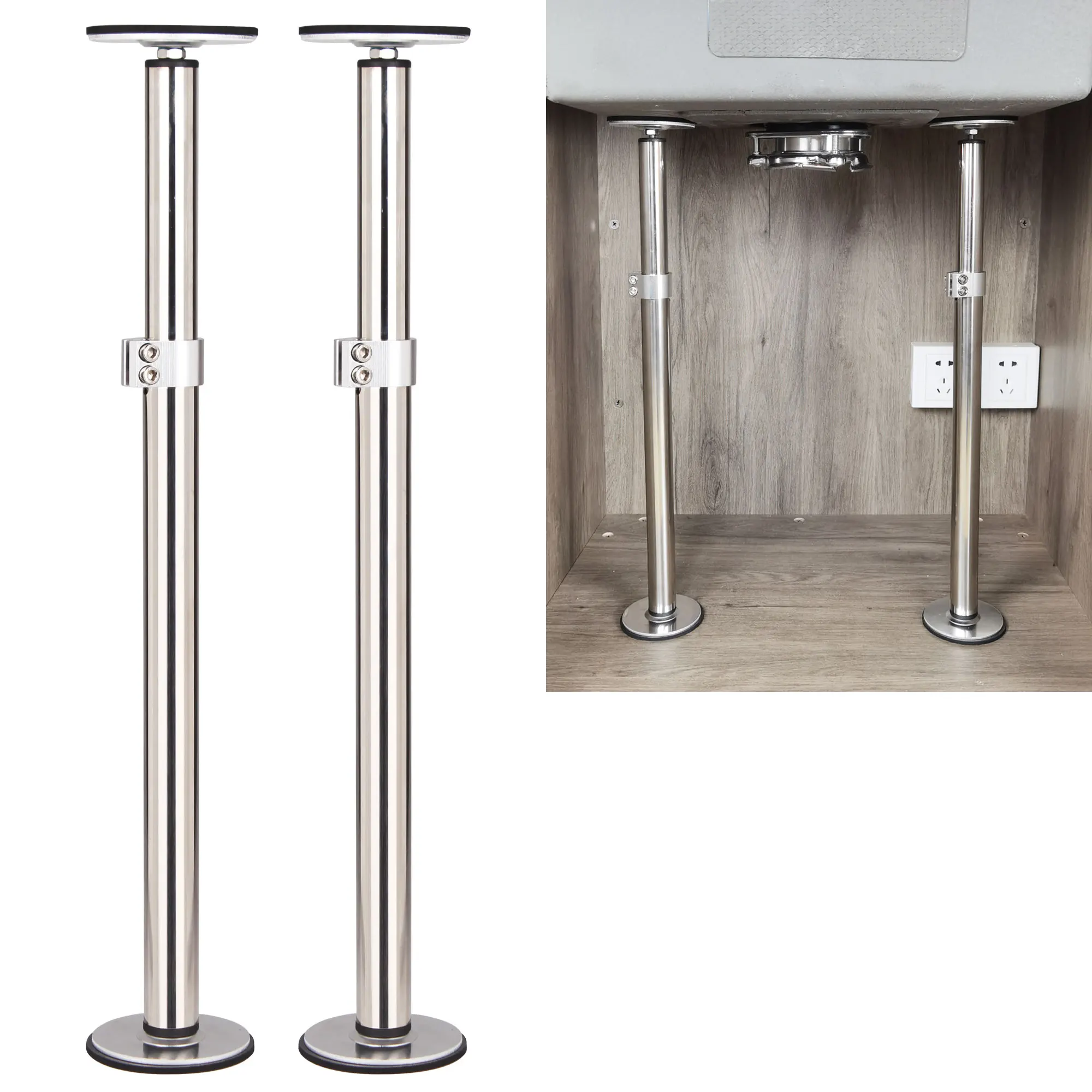 Undermount Sink Suportes Instalação de Pernas de Suporte Ajustável para Cozinha St2 4175cm Pcs Aço Inoxidável