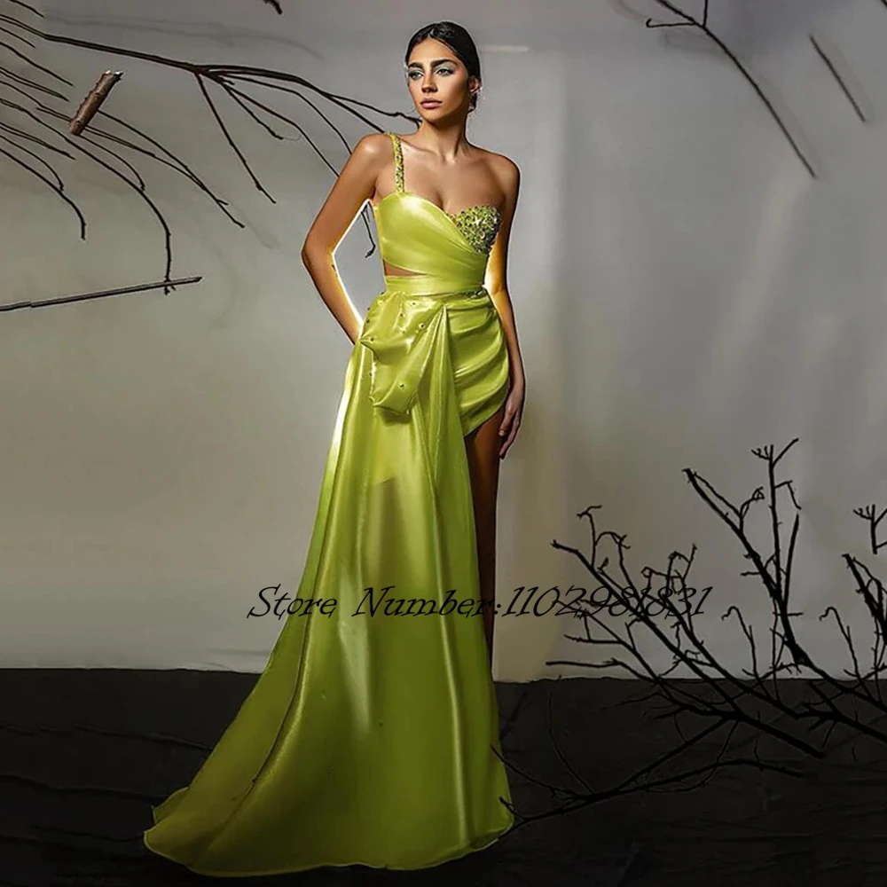 

Glitter Mermaid Prom Evening Dresses Sexy Spaghetti Strap Beadings Night Dress Saudi Arabia Cocktail Party Gowns Custom Size