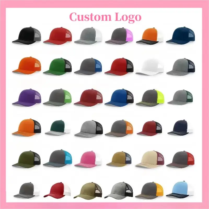 Custom embroidered logo hat Men's and women's mesh cap cotton baseball cap design DIY picture printing logo hat Summer sun hat 2