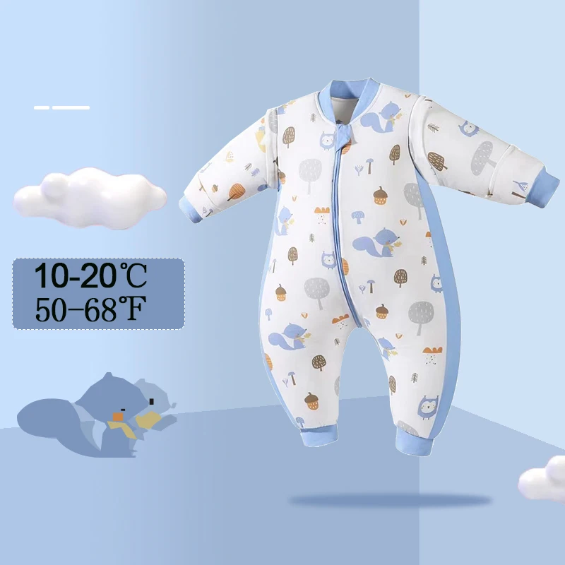 Toddler Winter Thick Cotton Pajamas Little Boys Girls Cartoon Print Romper Baby Child Neck Protection Zipper Jumpsuits 1-4Yrs