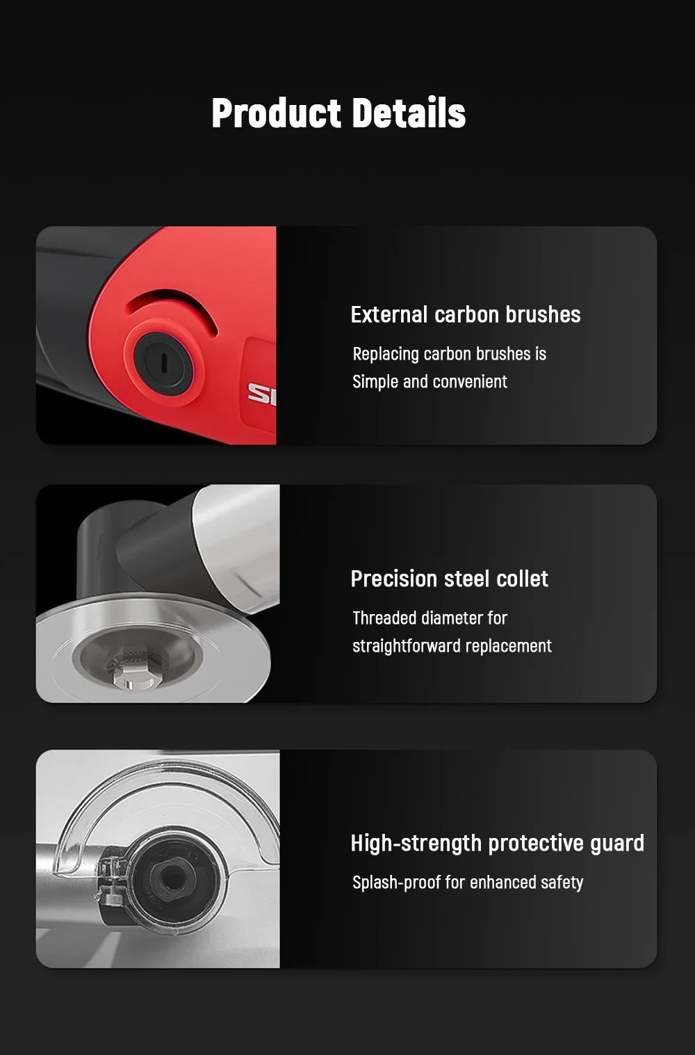 Mini 90° Right Angle Grinder 550W Electric Handheld Die Grinder for Tile Cutting