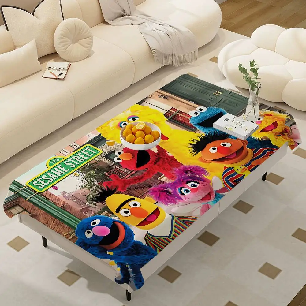 Sesamstraße Cartoon Rechteck Tischdecke Tischdekoration Wiederverwendbare wasserdichte Küche Esstischdecke Urlaub Party Dekoration – Detail 8