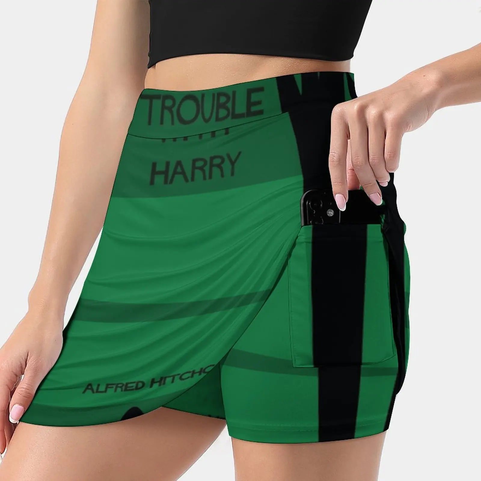 

Alfred New Women Skirts Double-Layer Printed Short Dress Mini Sport Skirt Alfred Hitchcock Trouble Harry Classic Movies