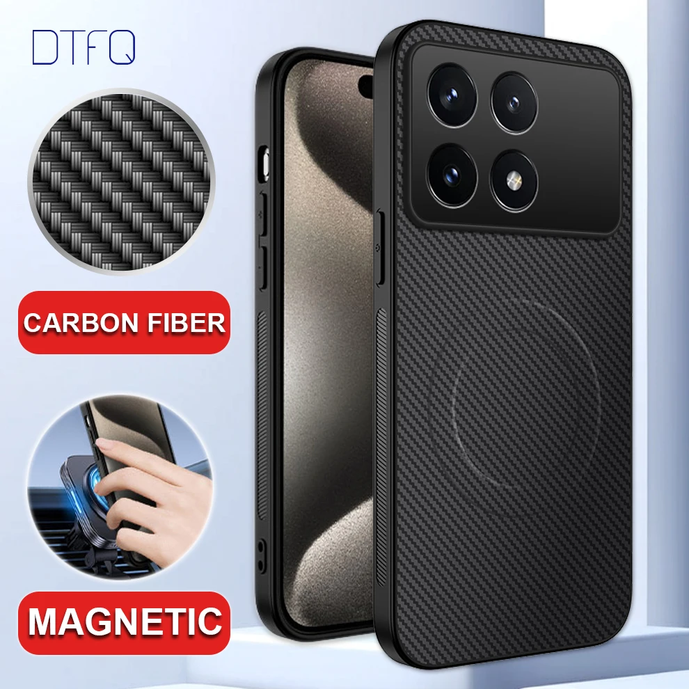 Carbon Fiber Shockproof Magnetic Luxury Back Cover Case
