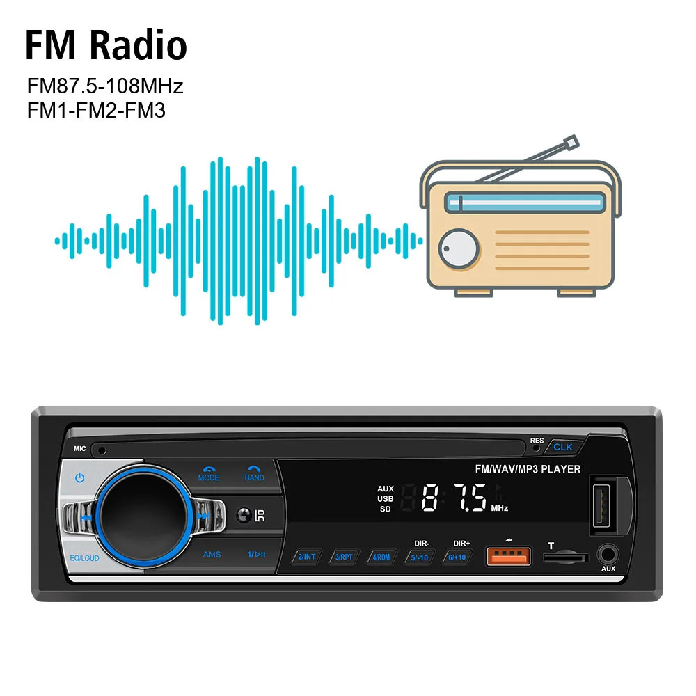 Car MP3 Player Car Radio Digital Bluetooth Audio Music Stereo Accessories Remote Control USB TF FM Receiver
