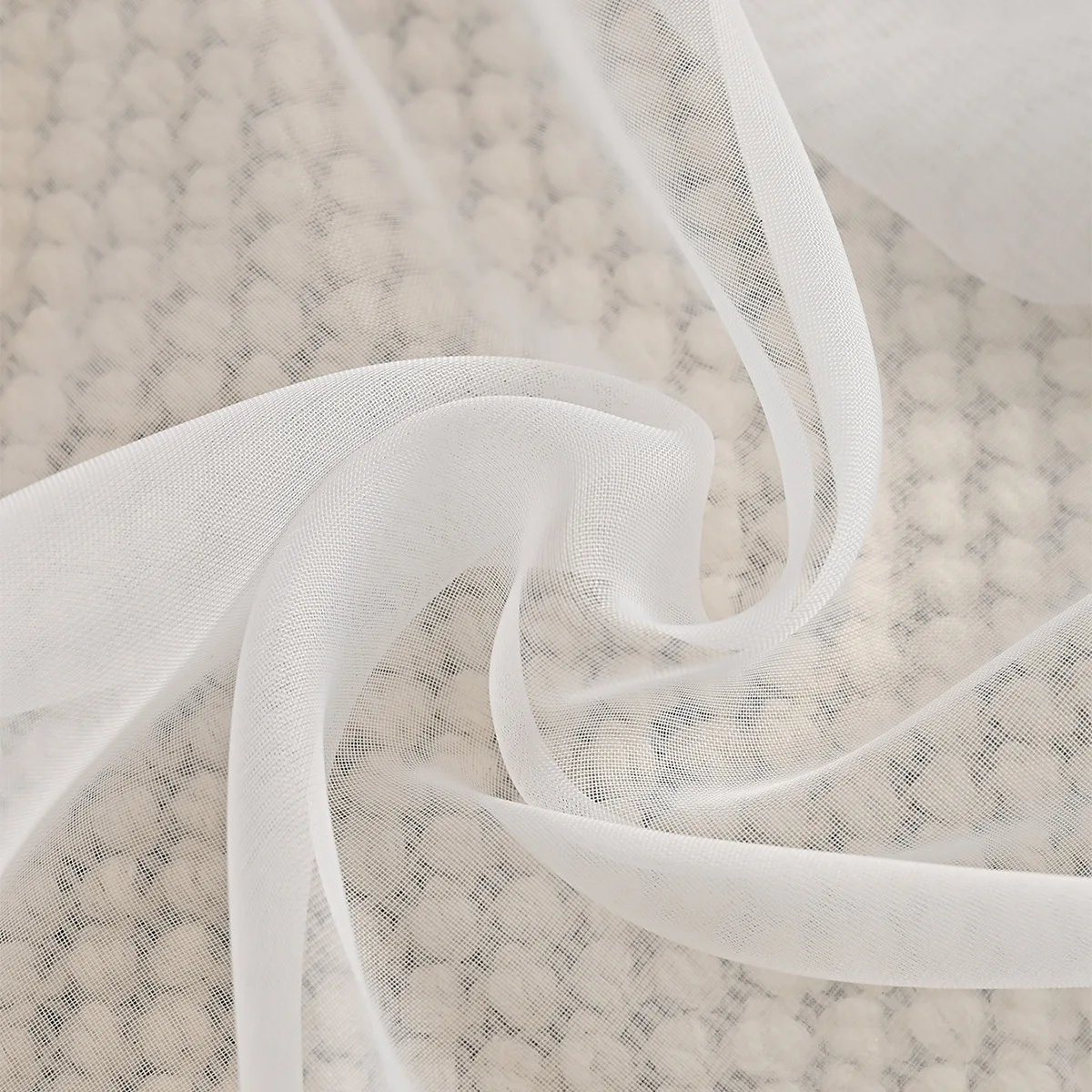 1pc Solid Colour 3 Laces Sheer Curain, Lace Curtains for Living Room, Bedroom