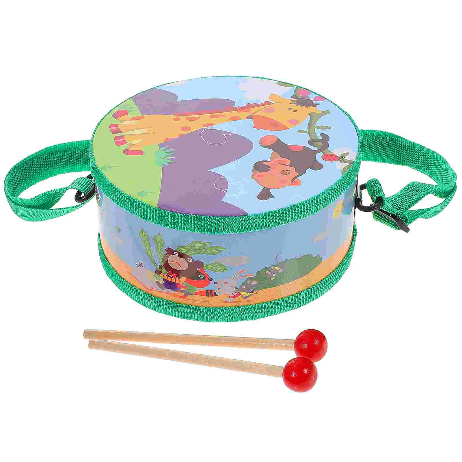 

Cartoon Children Drum Instrument Kids Wooden Drum Drumming Instrument Educational Baby Musical Toy Percussion Instrument