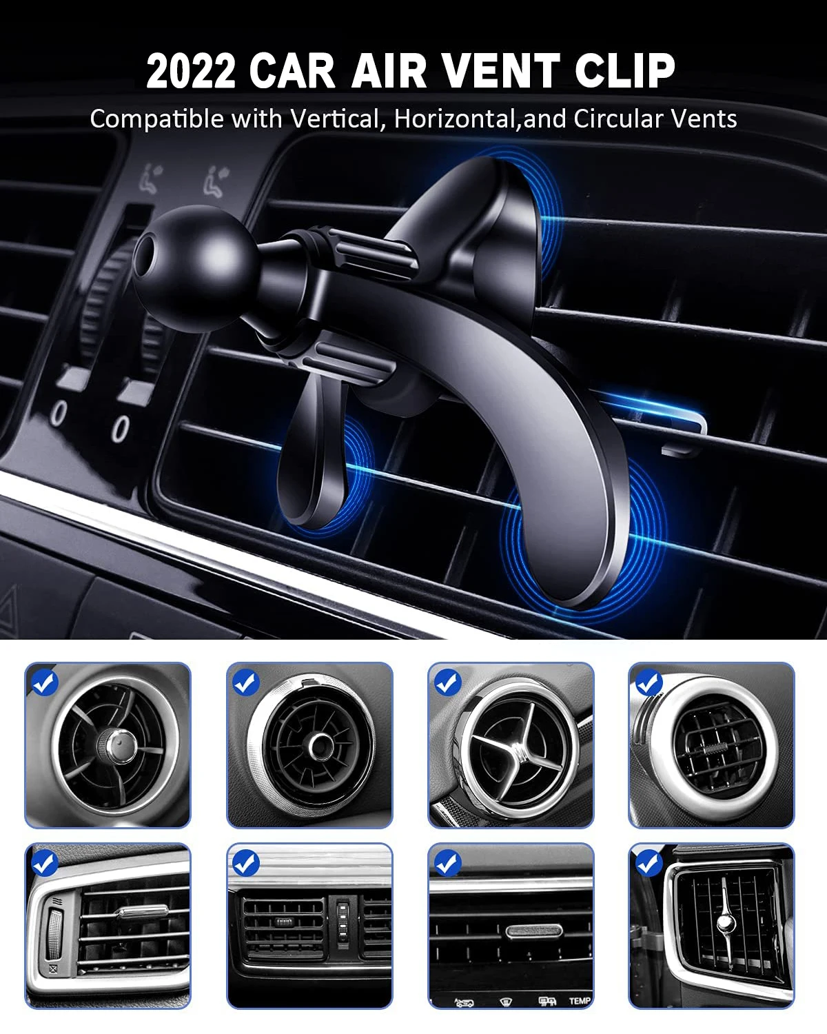 Upgrade Car Air Vent Clip 17mm Ball Head for Car Air Outlet Phone Holder Stand Magnetic Car Mobile Phone GPS Bracket Accessories