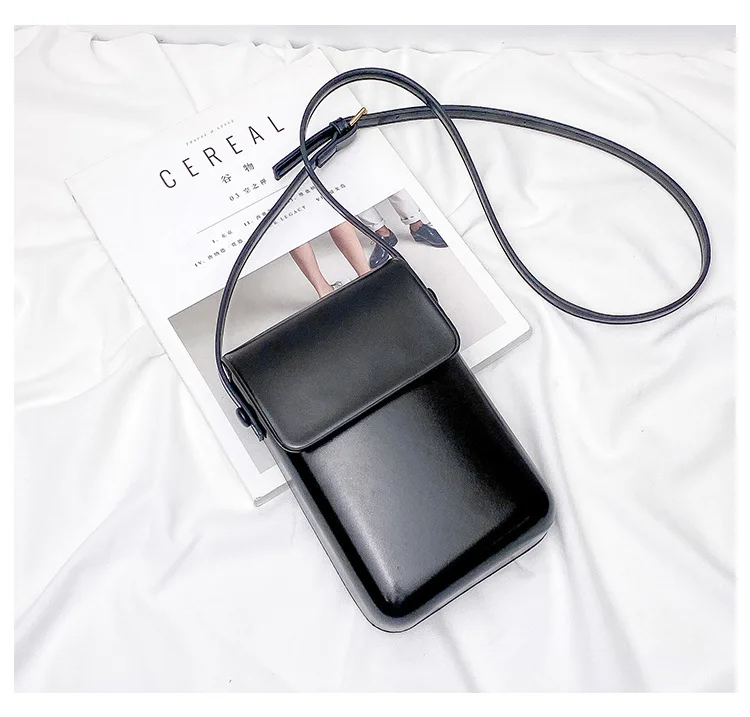 Mini PU Leather Crossbody Bag - Womens Solid Designer Shoulder Purse