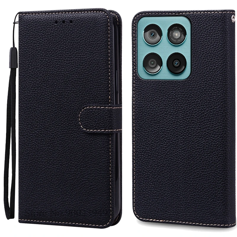 Luxurious Leather Wallet Flip Cover for Motorola Edge 60 Fusion - Stylish Stand Book Design