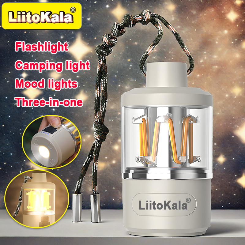 LiitoKala 1500mah 18650 multifunctional camping light COB+XPG is suitable for camping tents and household emergency flashlights