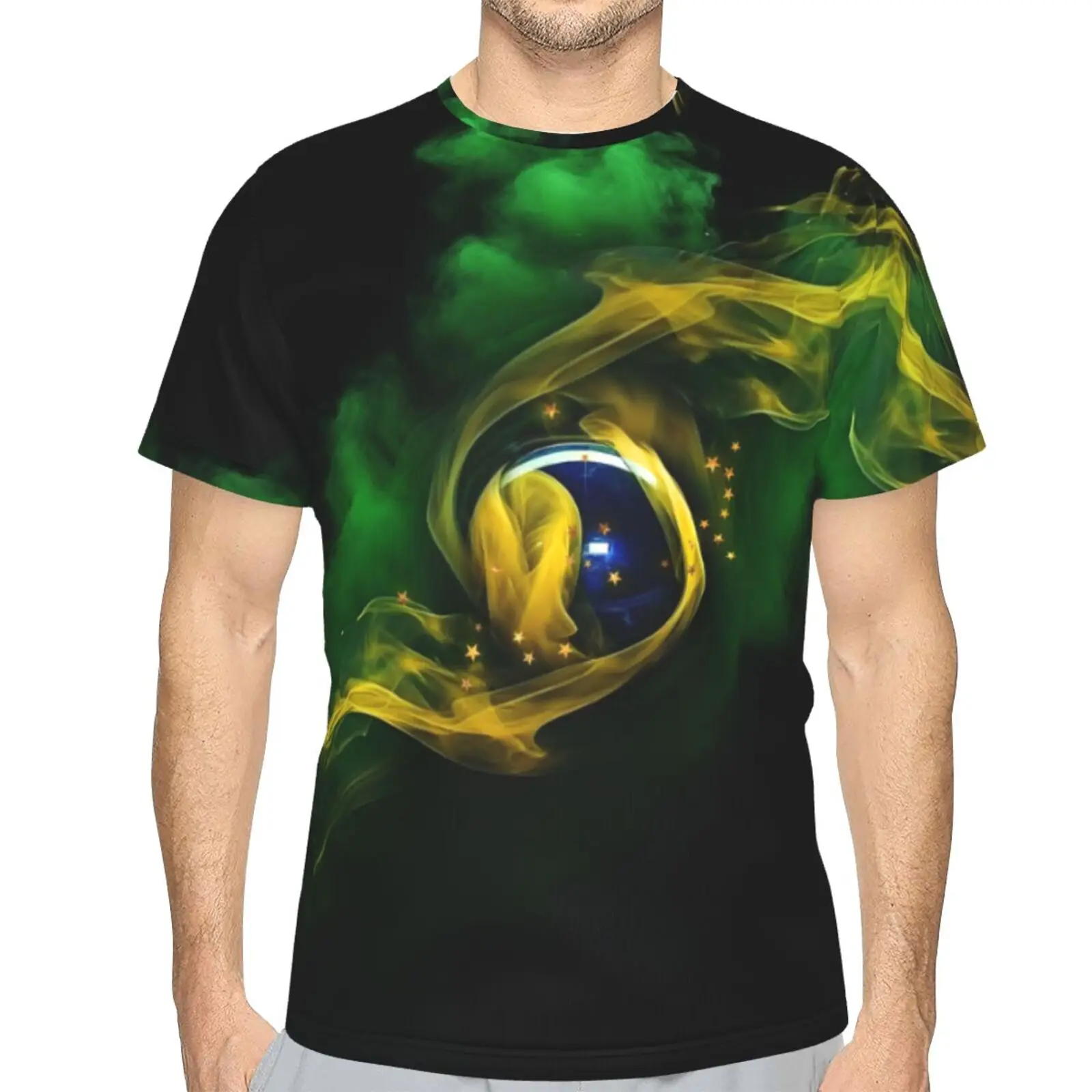 

Fashion Brazil Flag 3D Print T Shirt Men Oversized T-shirts Casual Streetwear Hip-Hop Tops Tees Men's Short Sleeve Clothing