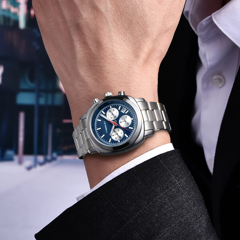 TYBERLEY Mens Watch 2024 New Japan VD53 Movt Chronograph luminous