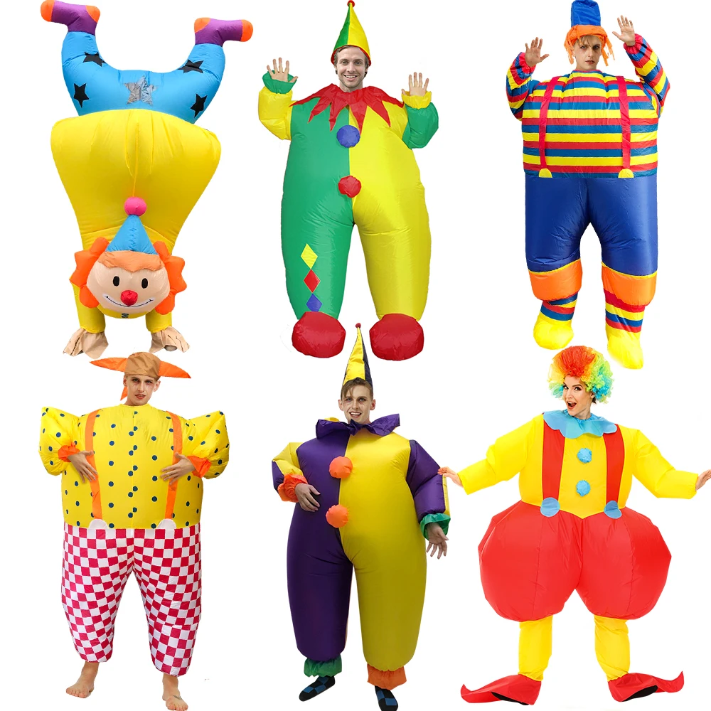 

Adult Fancy Clown Inflatable Costume Dress Mascot Carnival Christmas Halloween Anime Party Cosplay Costumes for Man Woman