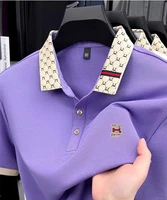 Marque de luxe B lettre en relief polo à manches courtes hommes été léger respirant nouvelle mode couleur bloquée revers T-shirt 2