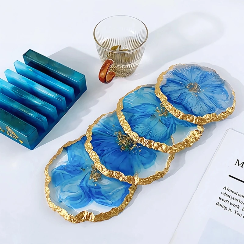 Thick Resin Molds DIY Art Crafts Cup Mat Mold Irregular Tray Silicone Molds for DIY Resin Crafts Home Decoration