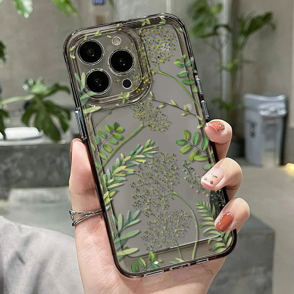 Botanical Abstract Clear Soft Phone Case