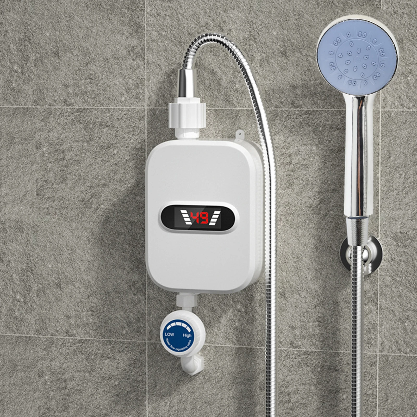 Small Instant Electric Water Heater LCD Temperature Display IPX4 Quick Heating Shower Water Heating Device Set 3