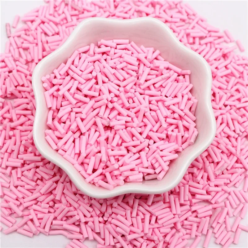 Vibrant Cylindrical Polymer Clay Slices for DIY Crafts and Slime Accessories