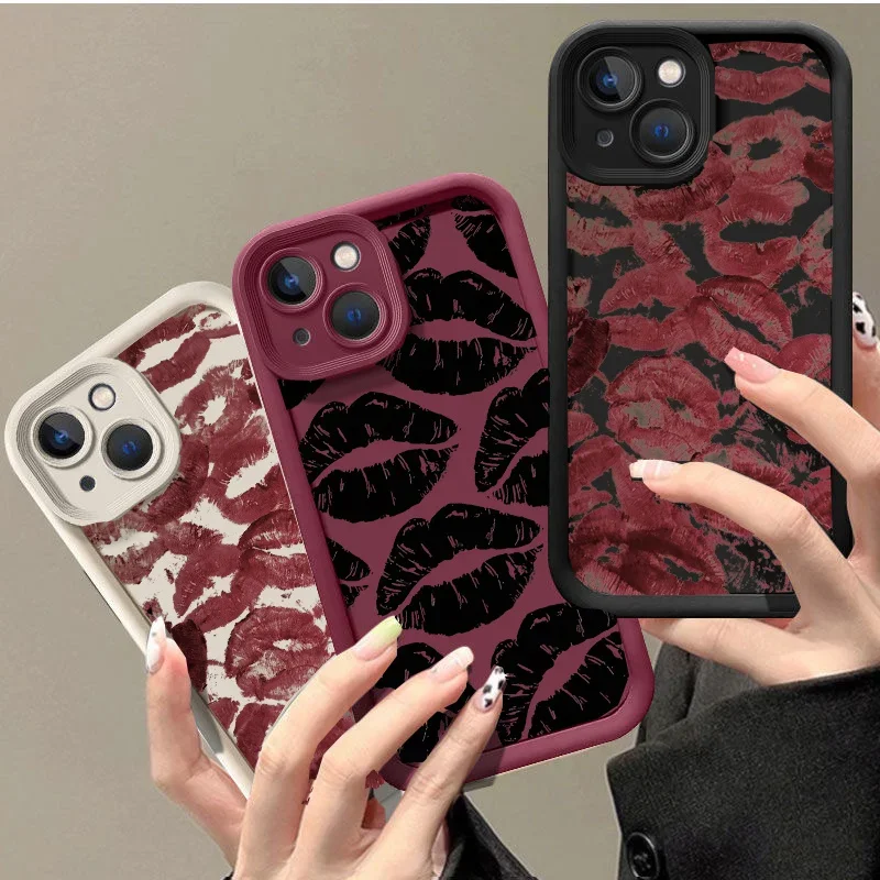 Red Lip Print Soft Phone Case