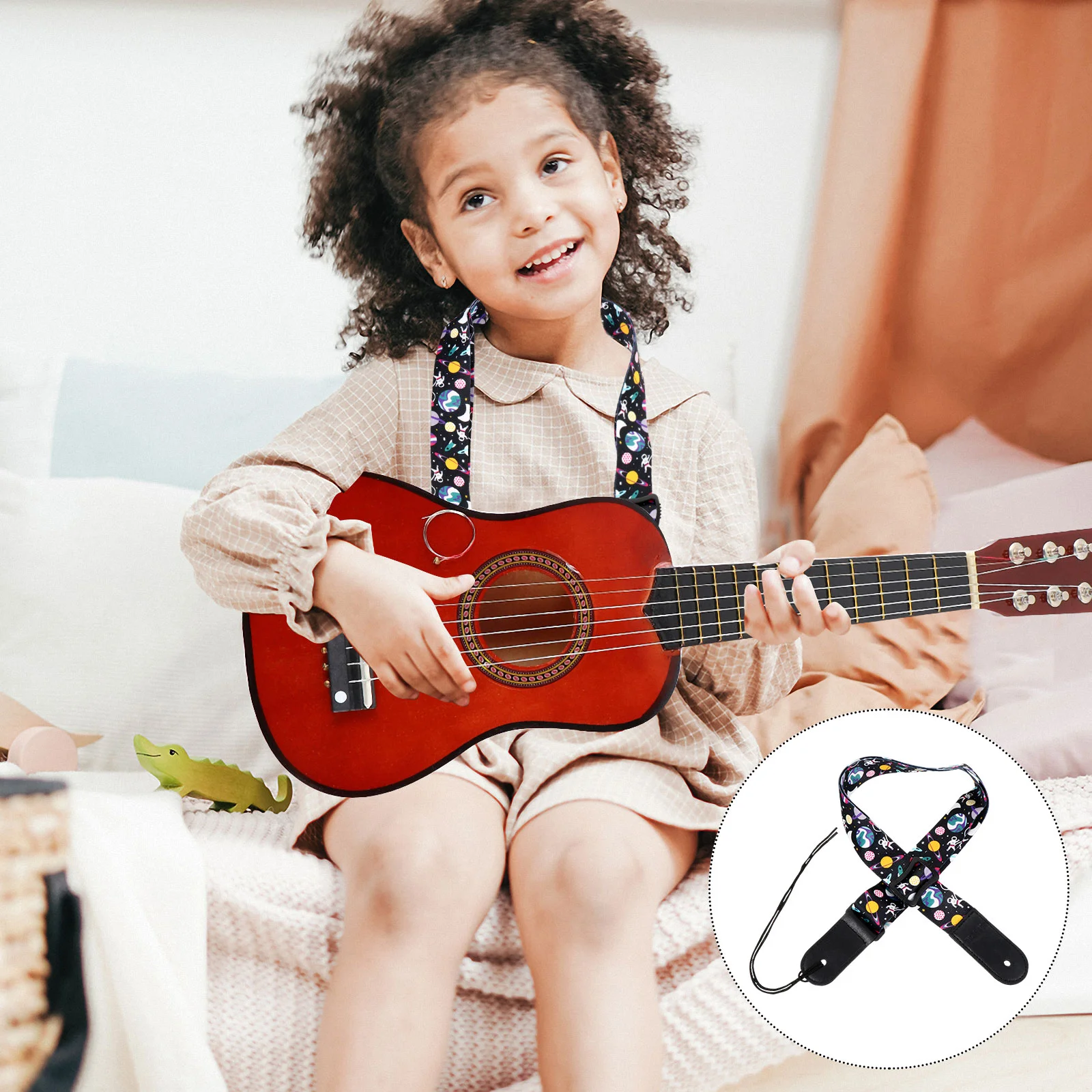

Electric Guitar Strap Adjustable Guitar Strap Musical Instrument Belt for Kids
