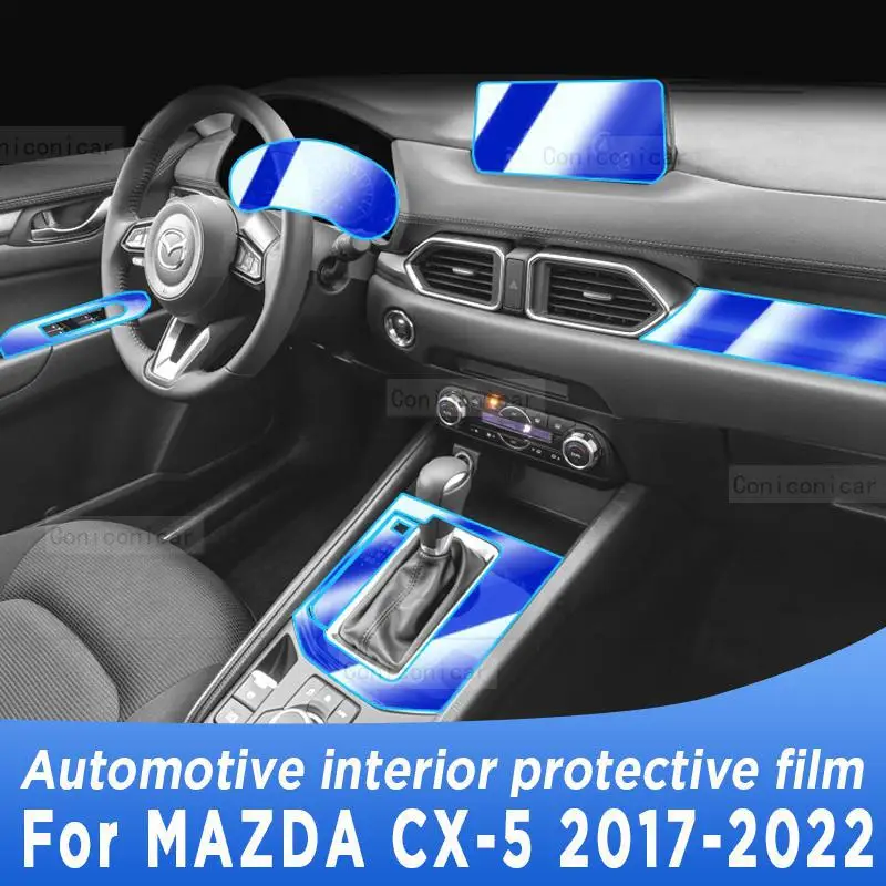 

For MAZDA CX-5 CX5 2017-2022 Car Interior Center Console GearBox Panel Navigation Transparent TPU Protective Film Anti-scratc