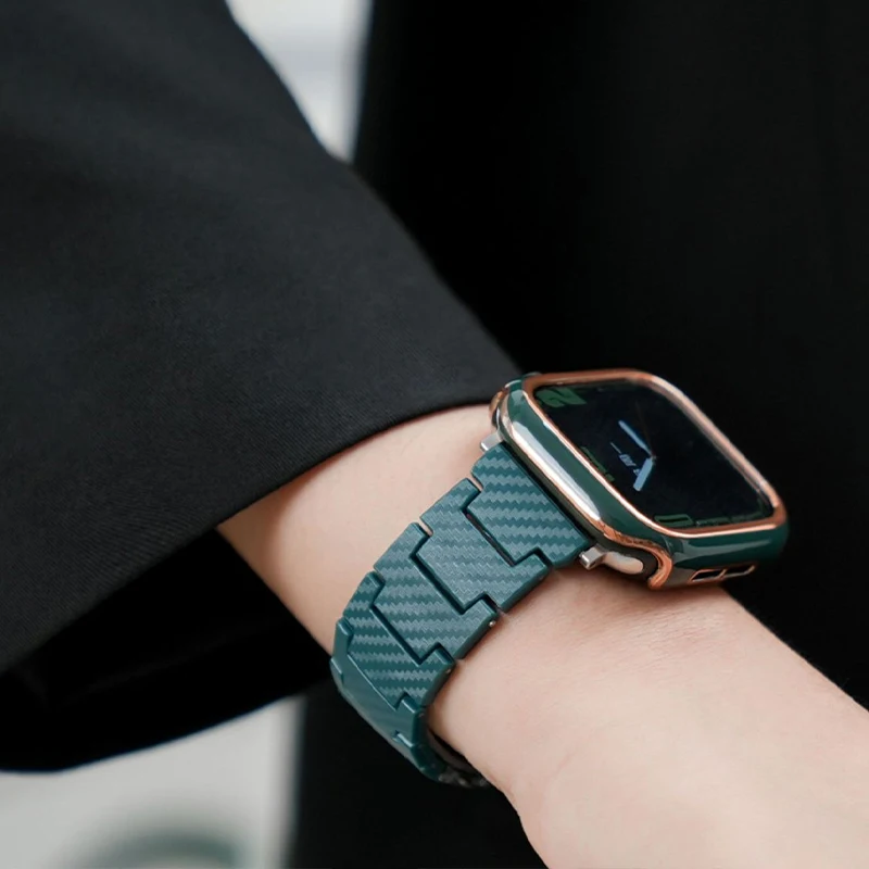 Sleek Carbon Fiber Pattern Bracelet