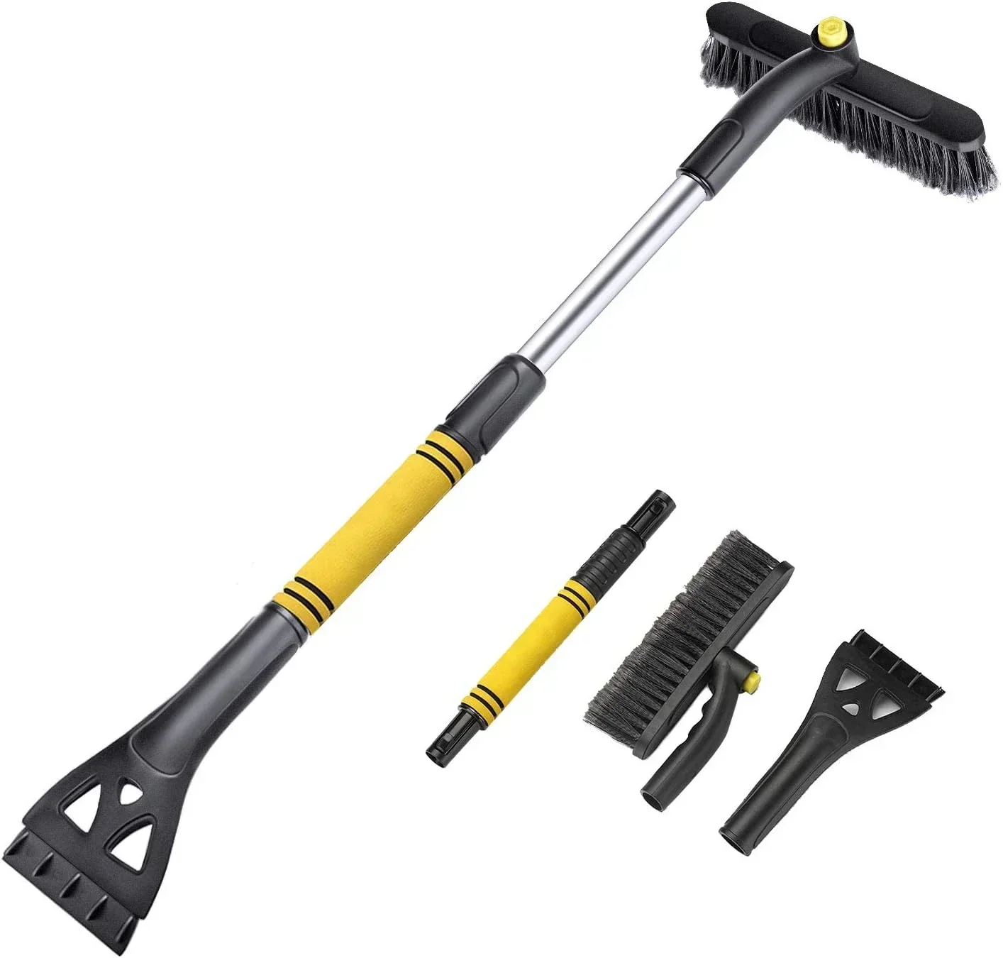 Extendable Ice Scraper for Car Detachable Snow Brush with Ergonomic Foam Grip for Cars Frost Removal Car Winter Accessories