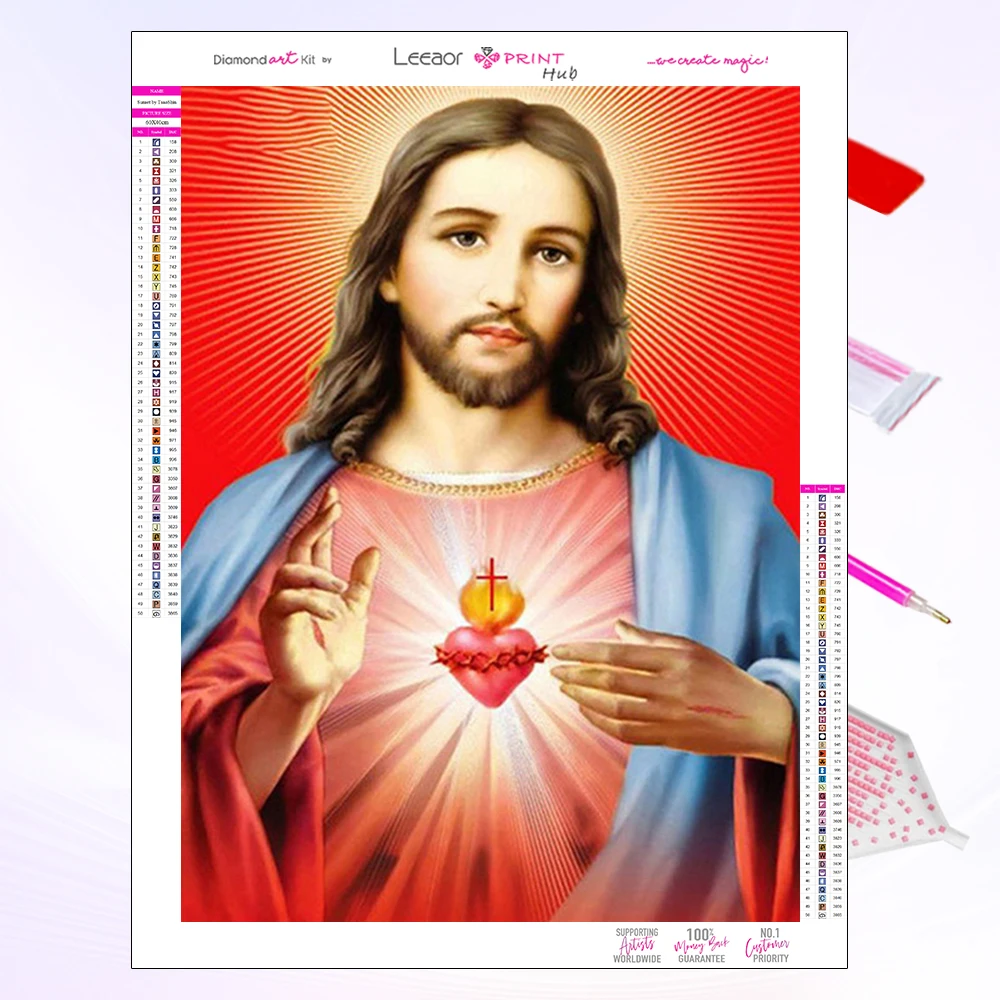 5DChristianDiamondPaintingReligiousLeadersBeatingHeartFull