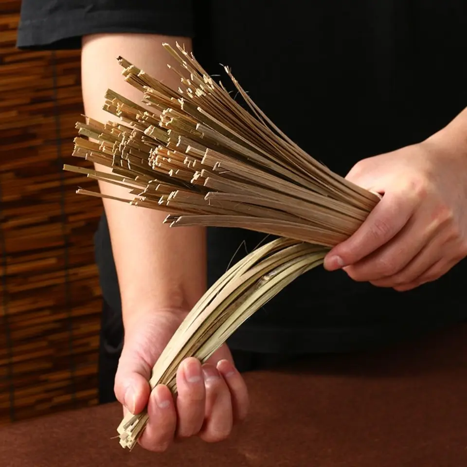 Spazzola Di Pulizia Wok Bambù Scopa Bamboo Wok Spazzola Pulita Con Manico A Mano - Prodotto Naturale/Wok Scopa/Wokbesen/Wokbürste (2 Pezzi),Beige