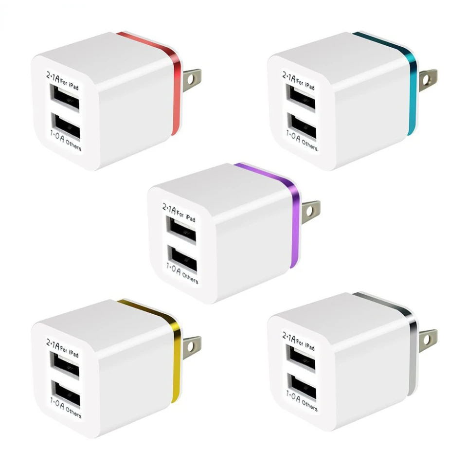 

100 шт. быстрое зарядное устройство А с двумя USB-портами US Travell, настенные зарядные устройства, адаптер для iPhone, Samsung, Xiaomi, телефонов на Android, планшетов