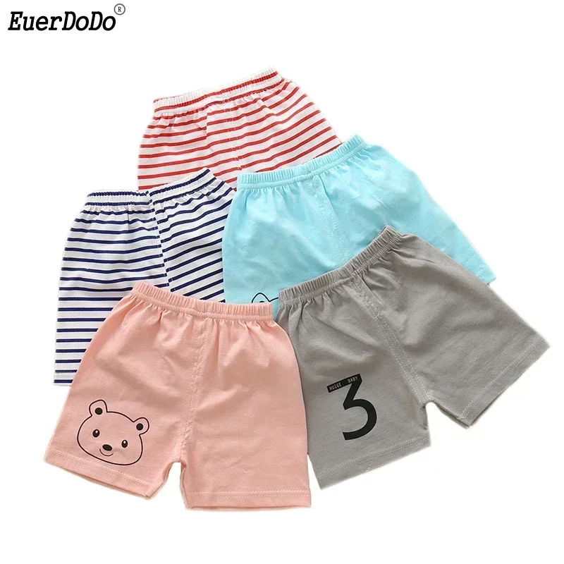 Kids Shorts Kids Trousers Baby Boys Girls Shorts Toddler Kids Striped Short Pant Summer 1-5 Years Children's Cotton Short Trousers Cartoon Clothing