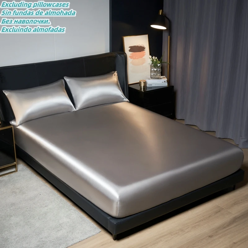 Upzo-Drap-housse-en-satin-color-ensemble-de-draps-de-lit-Queen-Size ...