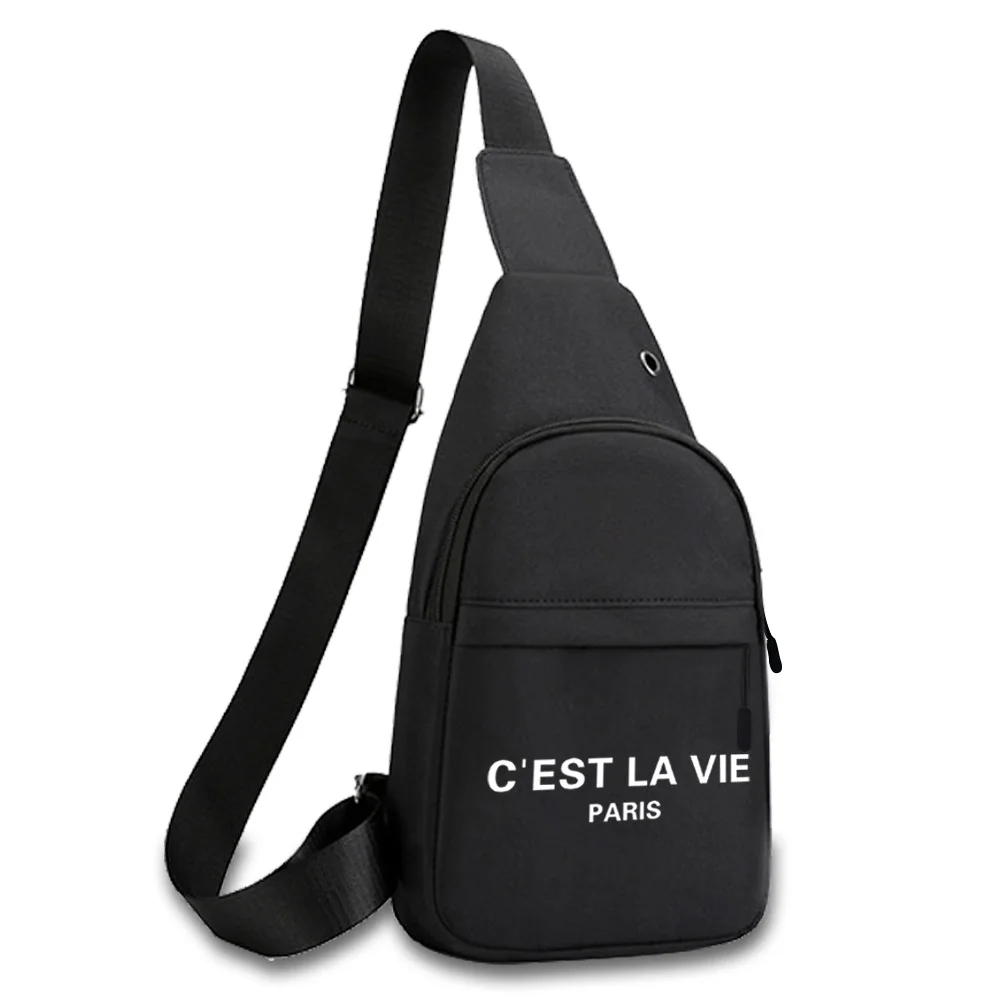 2022 Trend Chest Bag for Men Canvas Sport Crossbody Men Shoulder Bag Mobile Phone Chest Bag Text Pattern Printed handbags